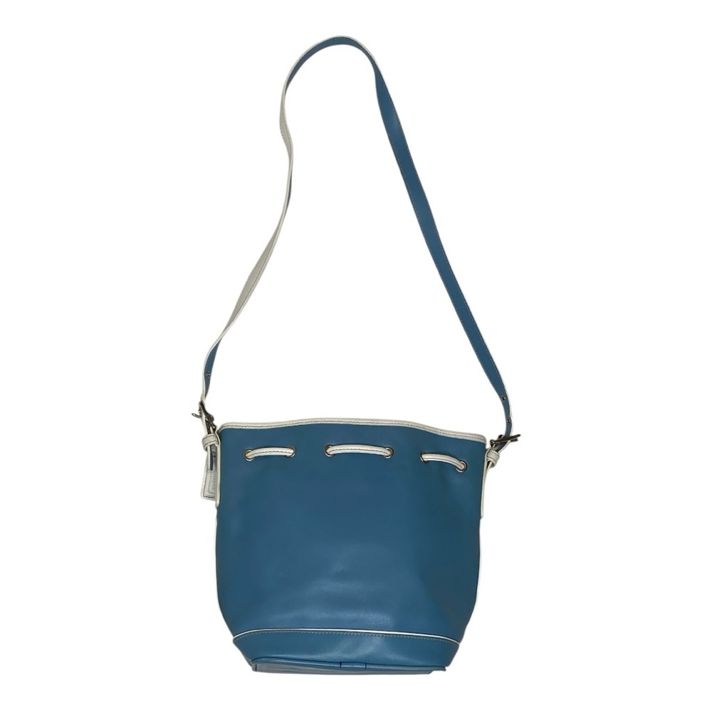 Coach 2003 Blue and White Leather Bucket Shoulder Bag - Picture 3 of 15